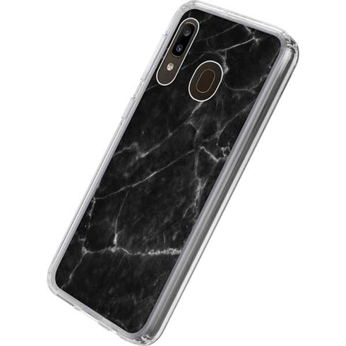 Black Marble Galaxy A20 Clear Case